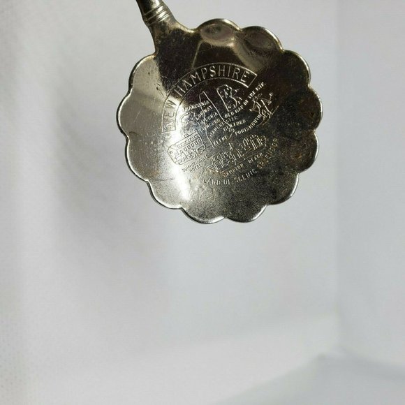 New Hampshire Scallop Shape Collectible Engraved Mini Silver Spoon Home Décor - Picture 5 of 11
